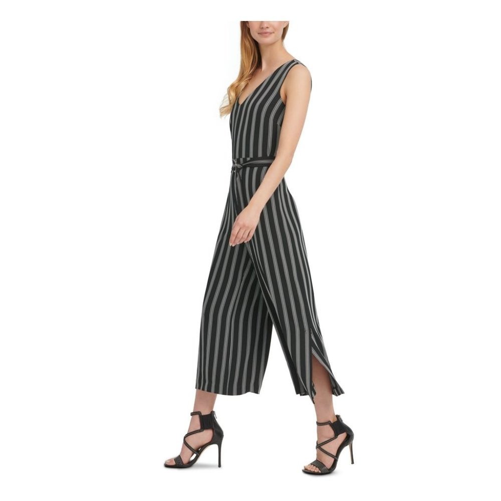 NEW DKNY Striped B&W Jumpsuit size 12